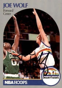 Joe Wolf 1990-91 Hoops #412 Denver Nuggets Autographed Signed Basketball Card - Picture 1 of 2