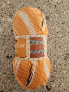 Heirloom Dazzle Star #6894 Tangerine Self Patterning Yarn 8 Ply 100g Acrylic - Picture 1 of 1