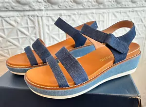 NEW Cole Haan Women’s Peyton Platform Denim Sandals Blue Size 9 W30594 - Picture 1 of 5