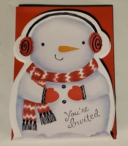 8 entzückende Schneemann Party EINLADUNGEN mit Umschlägen ~ kostenloser Versand  - Bild 1 von 2