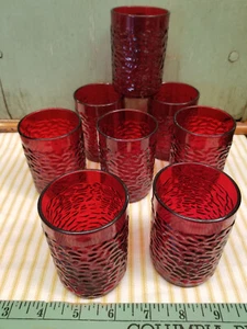 Vintage Continental Carlisle Red Pebbled OJ Juice Water Drinking Plastic Cup - Picture 1 of 5