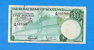 ROYAL BANK OF SCHOTLAND SCHOTTISCH £1 BANKNOTE 19. März 1969 - Bild 1 von 2