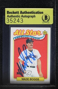 1989 Topps All Star Wade Boggs #399.1 BAS Certified BAS Encased Auto HOF