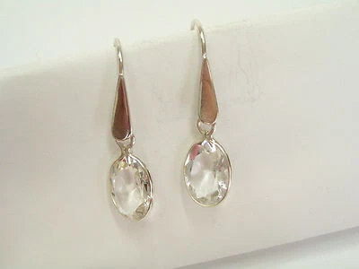 ORECCHINI in ARGENTO 925 con CRISTALLO DI  ROCCA naturale (Quarzo Ialino) - Immagine 1 di 4