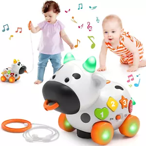 Baby Toy 6-12-18 Month Old, Bilingual Musical Cow, Educational Toys for 1+ Year - Picture 1 of 12