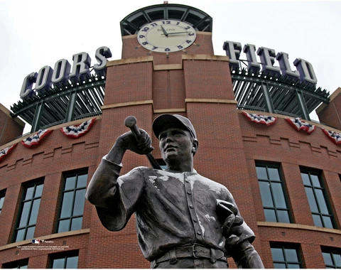 Coors Field Colorado Rockies Unsigned "The Player" Monument Exterior View Photo Cover