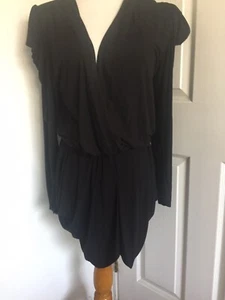 Riller & Fount Black Drop Waist Asymmetrical Dress Size 1 (Small 4-6) NWOT - Picture 1 of 8