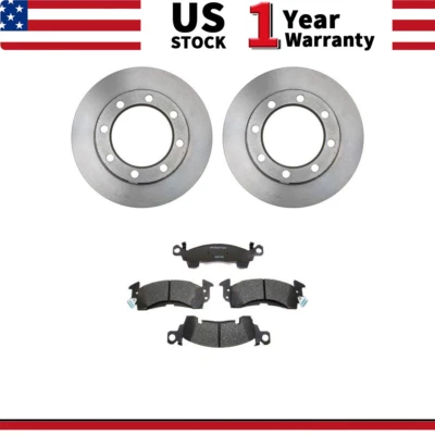 Front Brake Rotors Metallic Brake Pads Set For 1971-1974 Chevrolet K20 Pickup TP - Image 1 of 4