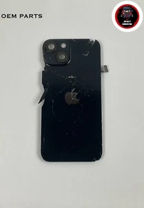 Repuesto de vidrio trasero negro iPhone 14 OEM original Apple agrietado - Imagen 1 de 4