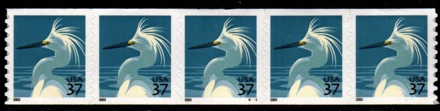 #3829 Snowey Egret  S/A  PNC5  Pl #V1111 - MNH - Image 1 of 1