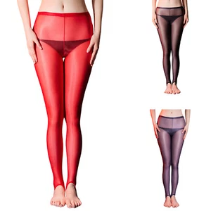 Women Pantyhose Stirrup Tights Crotch Stockings Shiny Sleepwear Open Lingerie - Picture 1 of 50