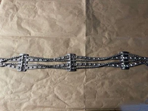 Leatherock Silver Studded waist Belt Leather Sz 32 - Picture 1 of 7