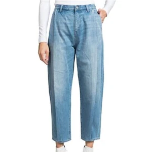 PRPS Women's Tapered Crop Jeans Seamed Denim Gaucho Pants In Light Wash Size 31 - Picture 1 of 16