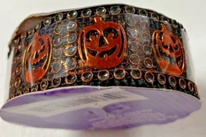 HALLOWEEN DIAMOND WRAP RUBAN SCINTILANT RIBBON - Picture 1 of 3