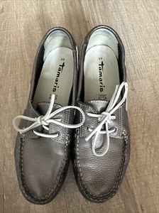 Loafer Mokassin Bootschuhe Tamaris Silbergrau Gr. 39 - Bild 1 von 8