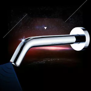 Automatic Electronic Sensor Bathroom Faucet One Hole Brass Mixer Wall Mount Tap - Picture 1 of 7