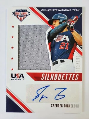 2020 Stars & Stripes Baseball Silhouettes Jersey Auto 101/199 SPENCER TORKELSON - Image 1 of 2