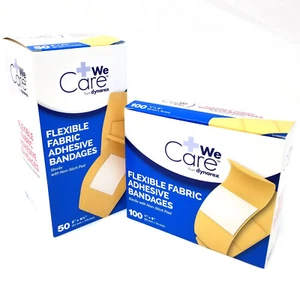 2" X 4.5" Fabric Adhesive Extra Large Flexible Band Aid Bandages 50 Per Box - Picture 1 of 5
