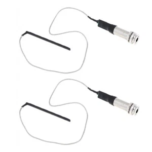 2/4XStereo End Pin Jack Nickel 1/4" W/ Acoustic Guitar Piezo Pickup Under Saddle - Picture 1 of 12
