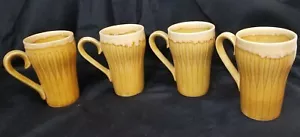 Set di 4 tazze da caffè in ceramica vintage marrone e crema alte 5 - Foto 1 di 8