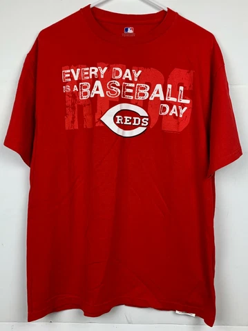 Cincinnati Reds Baseball Shirt Size L Every Day is a Baseball Day Cover