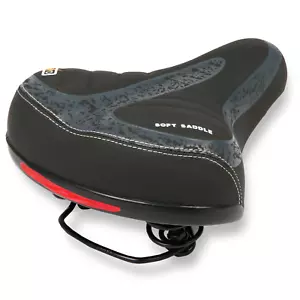 WIDE BIG BUM BIKE BICYCLE GEL CRUISER EXTRA COMFORT SPORTY SOFT PAD SADDLE SEAT - Picture 1 of 9