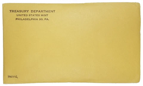 1961 US Mint Silver Proof Set Original Flat Pack Envelope ~SEALED & UNOPENED! #2 Cover