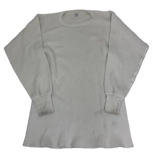 Vintage JE Morgan Long Johns Shirt Adult Size Large 42-44 White Stretch Thermal - Picture 1 of 9