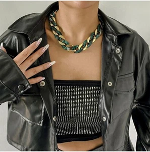 Neueste Halskette Choker Grob Dicke Halsketten Gothic Miami Panzer Cuban Necklace - Bild 1 von 5