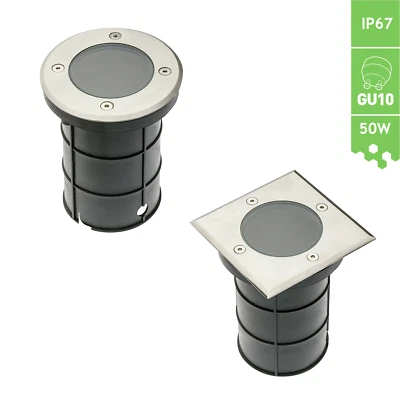 Bodeneinbauleuchte / Bodenleuchte / Auffahrleuchte / IP67 / GU10 bis 50W / IK10 - Bild 1 von 4