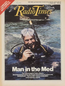RADIO TIMES 7 MAR 1987 . DAVID ATTENBOROUGH FRONT COVER . FRENCH AND SAUNDERS - Picture 1 of 1