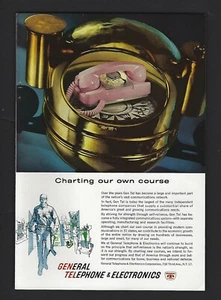 1961 General Telephone Charting Our Own Course Pink Phone Color Print Ad - Picture 1 of 1