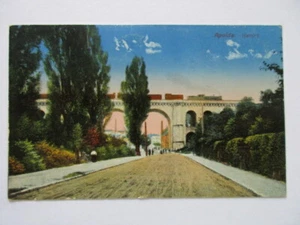 seltene alte Ak Apolda Viadukt mit Eisenbahn Güterzug 1921 - Picture 1 of 2