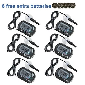 AQUANEAT Aquarium Thermometer Digital Fish Tank Temperature 6 PCS - Picture 1 of 7