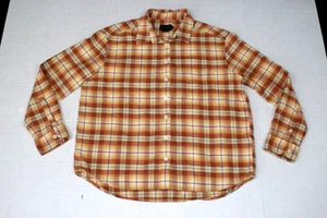 Vintage Flannel Shirt Pendleton Size M 90s Tangerine Shadow Plaid Soft Cotton - Picture 1 of 9