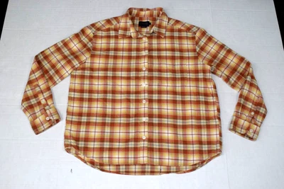 Vintage Flannel Shirt Pendleton Size M Y2K Tangerine Shadow Plaid Soft Cotton - Image 1 of 4