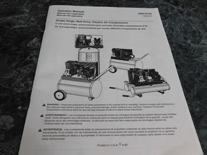 Manual del operador de compresores de aire eléctricos de transmisión por correa de una sola etapa - Imagen 1 de 1