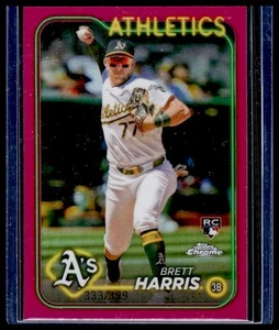 2024 Topps Chrome Update Brett Harris RC Magenta Refractor USC183 #/399 - Picture 1 of 2
