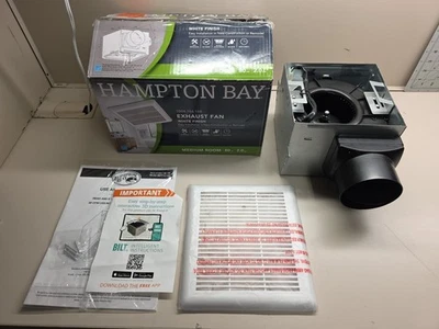 Ventilador de escape de baño OB Hampton Bay 80 CFM 2.0 Sones, rejilla blanca, techo Foto 1 de 4