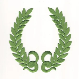 5" Green Laurel Wreath Patch Olive Branch Crest Embroidery - Picture 1 of 1