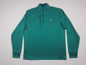 Vineyard Vines 1/4 Zip Golf Pullover Men's S Green Whale Logo Performance Sports - Picture 1 of 10