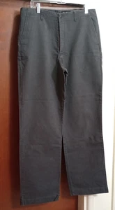 EDDIE BAUER PANTALÓN HOMBRE NEGRO 35X34 ALGODÓN SUAVEMENTE USADO - Imagen 1 de 3