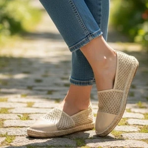 Circus Sam Edelman Lena gewebter Schuh Mokassin natur Größe 10 Damen - Bild 1 von 7