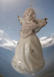 Guitar Angel Baum Bros Formalities Hope Holiday Porcelain Bell Tree Ornament - Picture 1 of 5