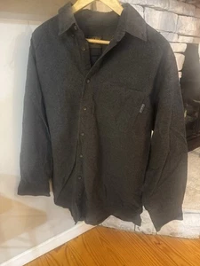 Vintage Woolrich Herren Heavy Hemd Jacke L anthrazit meliert Wollmischung Knopf - Bild 1 von 6