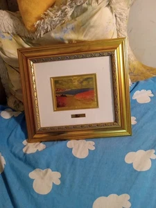 Vintage-Claude Monet Route Pour Tourville Print 23 Kt Gold Leaf Framed - Picture 1 of 7