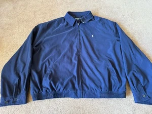 Vintage Polo Ralph Lauren Harrington Jacke Herren XXL blau kariert gefüttert Papas Mantel Pony - Bild 1 von 7