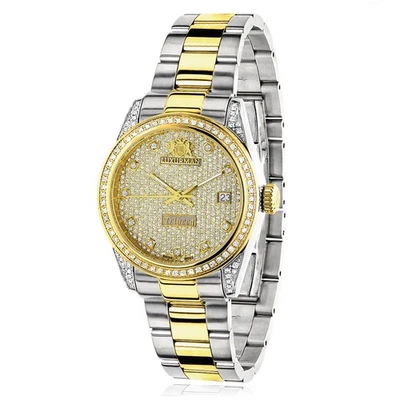 Reloj Mujer Acero Inoxidable Diamante | Luxurman Tribeca 33 mm | Esfera Amarilla Foto 1 de 4