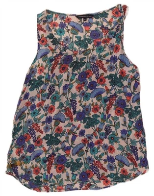FRENCH CONNECTION Womens Sleeveless Blouse Top UK 14 Medium Blue Floral ED02 - image 1 of 3