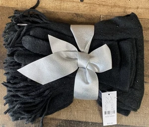 New York & Company Damen-Set schwarz Schal und Handschuh neu mit Etikett - Bild 1 von 7